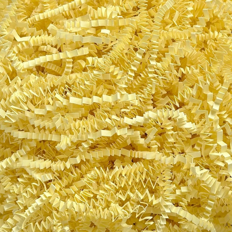 Corlcol 1LB Crinkle Paper Shred Filler for Gift Box Bag and Basket On Holidays(Light Yellow) - Image 1